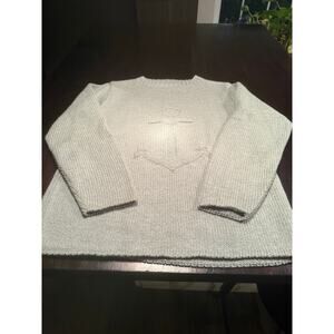 Vintage FLORA CREW NECK Sweater, Anchor Design,Light Green, Size M,New